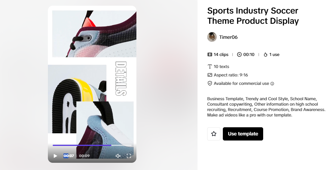 Sports-themed template showcasing soccer shoes for creative campaigns and dropshipping business strategies.